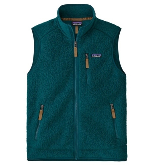 Patagonia Other - Patagonia Men's Green Fleece Vest with Brown Details Size Medium
